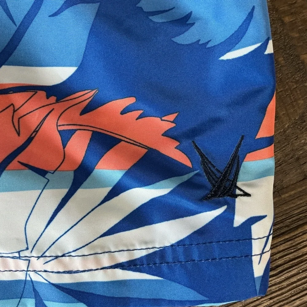 Nautica Blue Sail Tropical Blue and Orange Swim Shorts XL